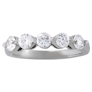 5-Stone Round Diamond Wedding Band