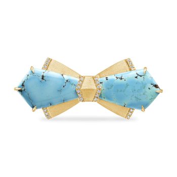 14K Yellow Gold Hills Turquoise Tie Bar