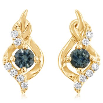 14K Yellow Gold Montana/Diamond Earrings