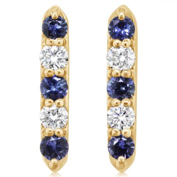 14K White Gold Sapphire/Diamond Earrings