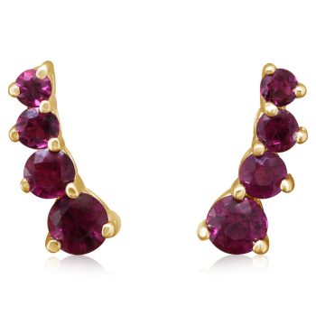 14K Yellow Gold Ruby Earrings