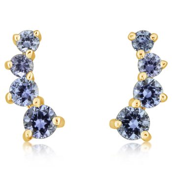 14K Yellow Gold Yogo Sapphire Earrings
