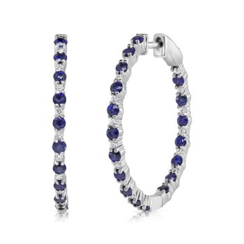 14K White Gold Sapphire/Diamond Earrings