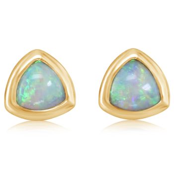 14K Yellow Gold Australian Opal Earrings