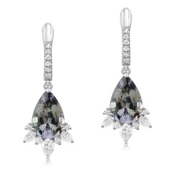 Platinum Peacock Tanzanite/Diamond Earrings