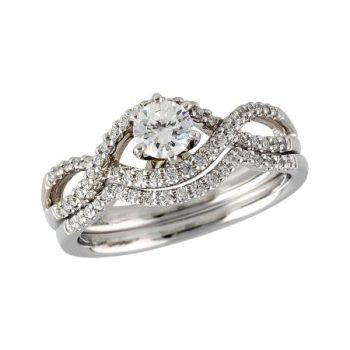 14KT Gold Two-Piece Wedding Set