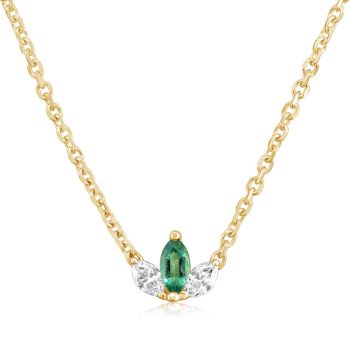 14K Yellow Gold Emerald/Diamond Neckpiece