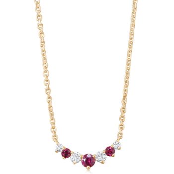 14K Yellow Gold Ruby/Diamond Neckpiece