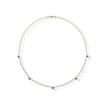 14K Yellow Gold Montana Sapphire/Diamond Neckpiece
