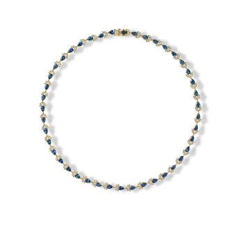 18K Yellow Gold Montana Sapphire/Diamond Neckpiece