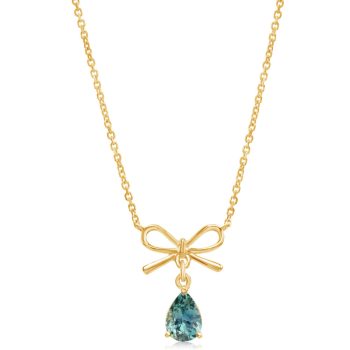 14K Yellow Gold Montana Sapphire Bow Neckpiece