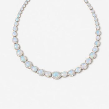 18K Yellow Gold Australian Opal/Diamond Neckpiece