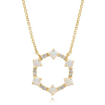 14K Yellow Gold Australian Opal/Diamond Neckpiece