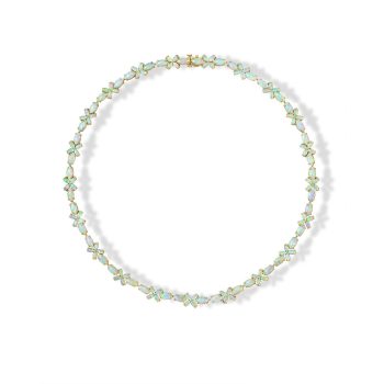 18K Yellow Gold Australian Opal Necklace