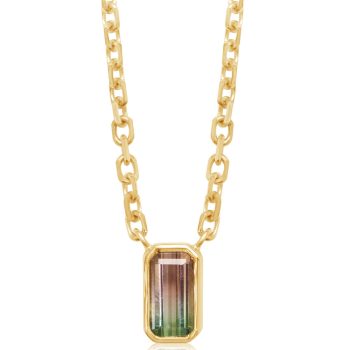 14K Yellow Gold Bi-Color Tourmaline Neckpiece