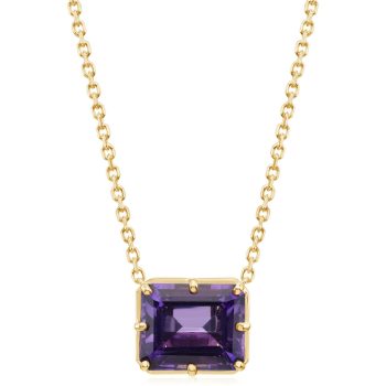14K Yellow Gold 10x12 mm Octagon Amethyst Neckpiece