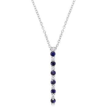 14K White Gold Sapphire/Diamond Pendant