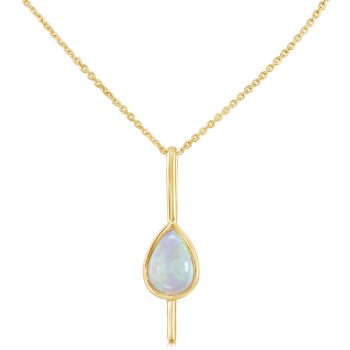 14K Yellow Gold Australian Opal Pendant