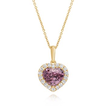 18K Yellow Gold Lotus Garnet/Diamond Pendant