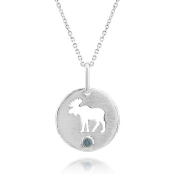 Sterling Silver Montana Sapphire Moose Pendant