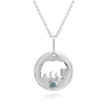 Sterling Silver Montana Sapphire Bear Pendant