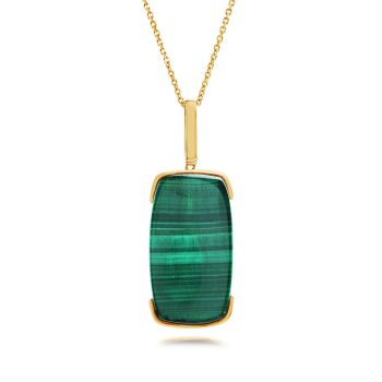 14K Yellow Gold Malachite Pendant