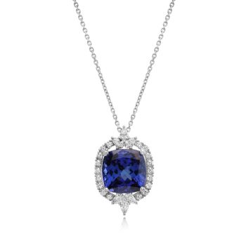 Platinum Tanzanite/Diamond Pendant