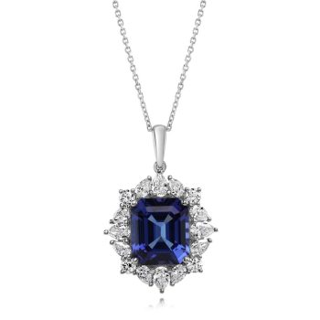Platinum Tanzanite/Diamond Pendant