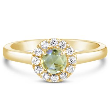 14K Yellow Gold Montana Sapphire/Diamond Ring