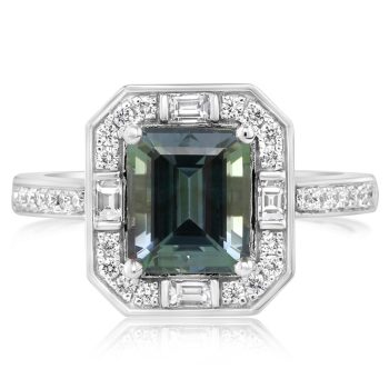 Platinum Peacock Tanzanite/Diamond Ring