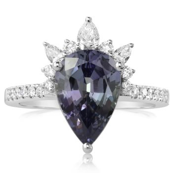 Platinum Peacock Tanzanite/Diamond Ring