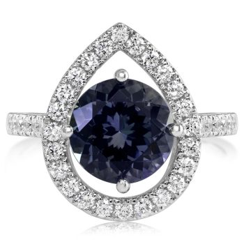 Platinum Peacock Tanzanite/Diamond Ring