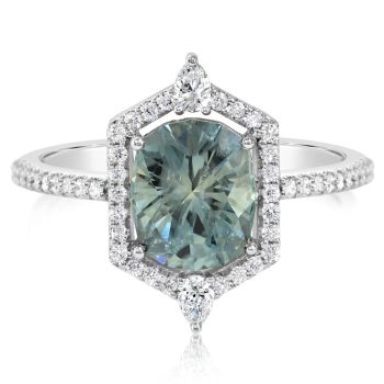 Platinum Montana Sapphire/Diamond Ring