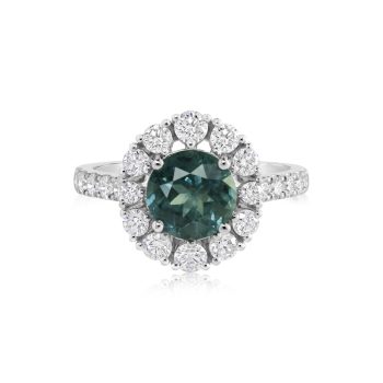 Platinum Montana Sapphire/Diamond Ring