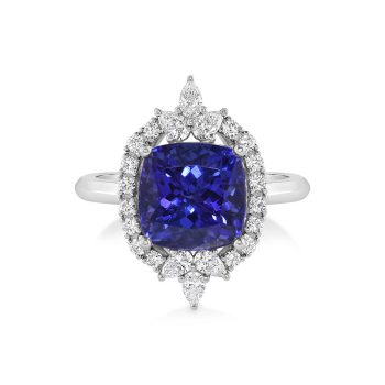 Platinum Tanzanite/Diamond Ring