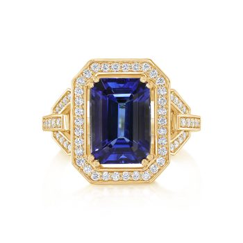 18K Yellow Gold Tanzanite/Diamond Ring