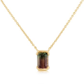 14K Yellow Gold Bi-Color Tourmaline Neckpiece