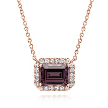 14K Rose Gold Lotus Garnet/Diamond Neckpiece