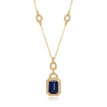 18K Yellow Gold Tanzanite/Diamond Neckpiece