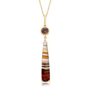14K Yellow Gold Montana Agate/Fancy Zircon Pendant