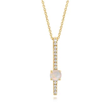 14K Yellow Gold Australian Opal/Diamond Pendant