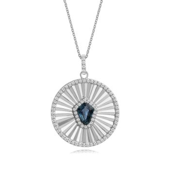 Platinum Montana Sapphire/Diamond Medallion Pendant