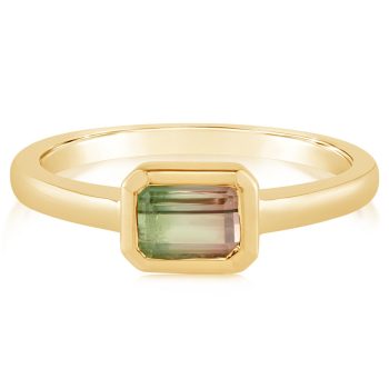 14K Yellow Gold Bi-Color Tourmaline Ring
