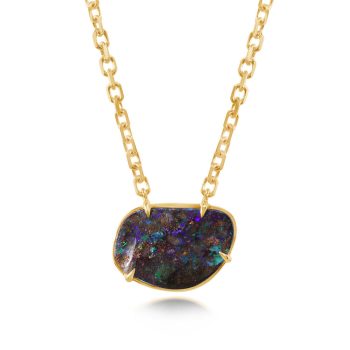 14K Yellow Gold Australian Boulder Opal Neckpiece