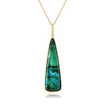 14K Yellow Gold Malachite Pendant