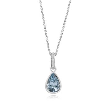 Platinum Aqua/Diamond Pendant
