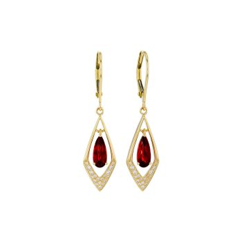 14KT Gold Garnet Earrings