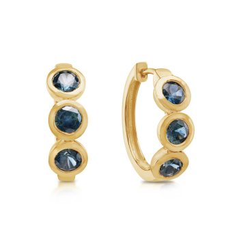 14K Yellow Gold Montana Sapphire Earrings