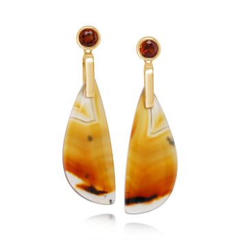 14K Yellow Gold Montana Agate/Fancy Citrine Earrings