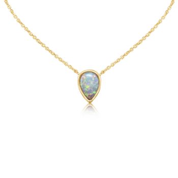 14K Yellow Gold Australian Opal Neckpiece